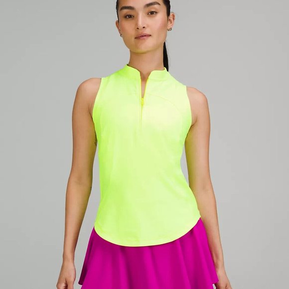 ❤️ Lululemon Court Rival Skirt Long & Front-Zip Mock-Neck Tennis Tank; Sz 4 - Picture 3 of 7